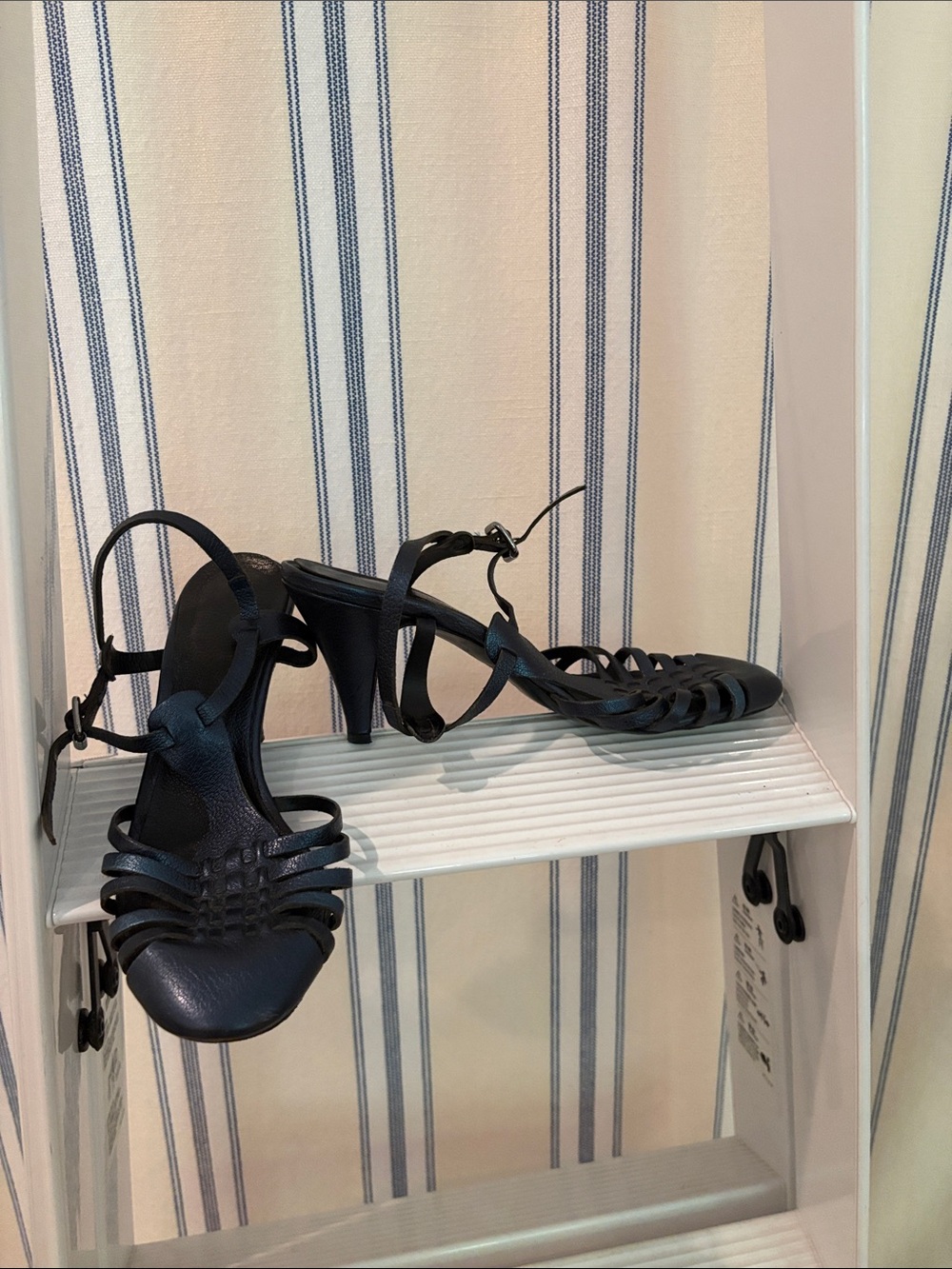 Siegerson Morrison Metallic Blue Strappy High-Heel Sandals - Women
